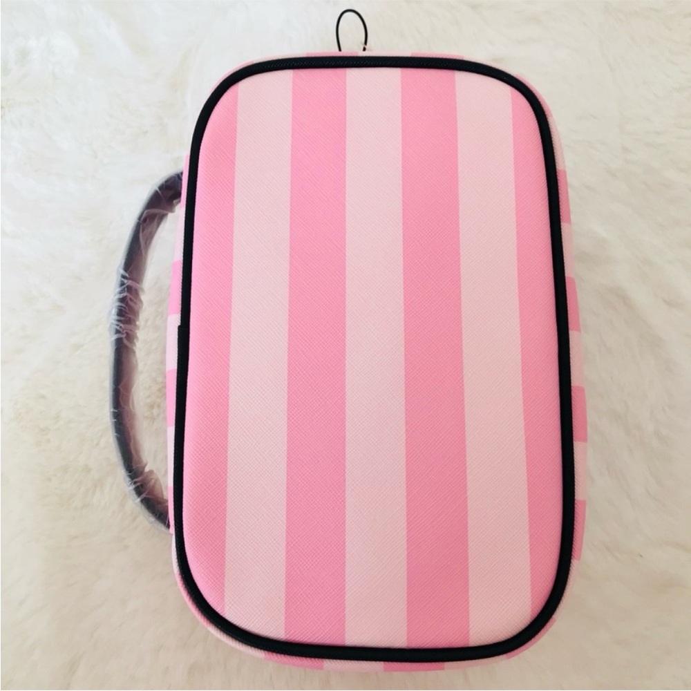 NWT Victoria's Secret Pink and White Striped Cosmetic Case - Picture 3 of 6